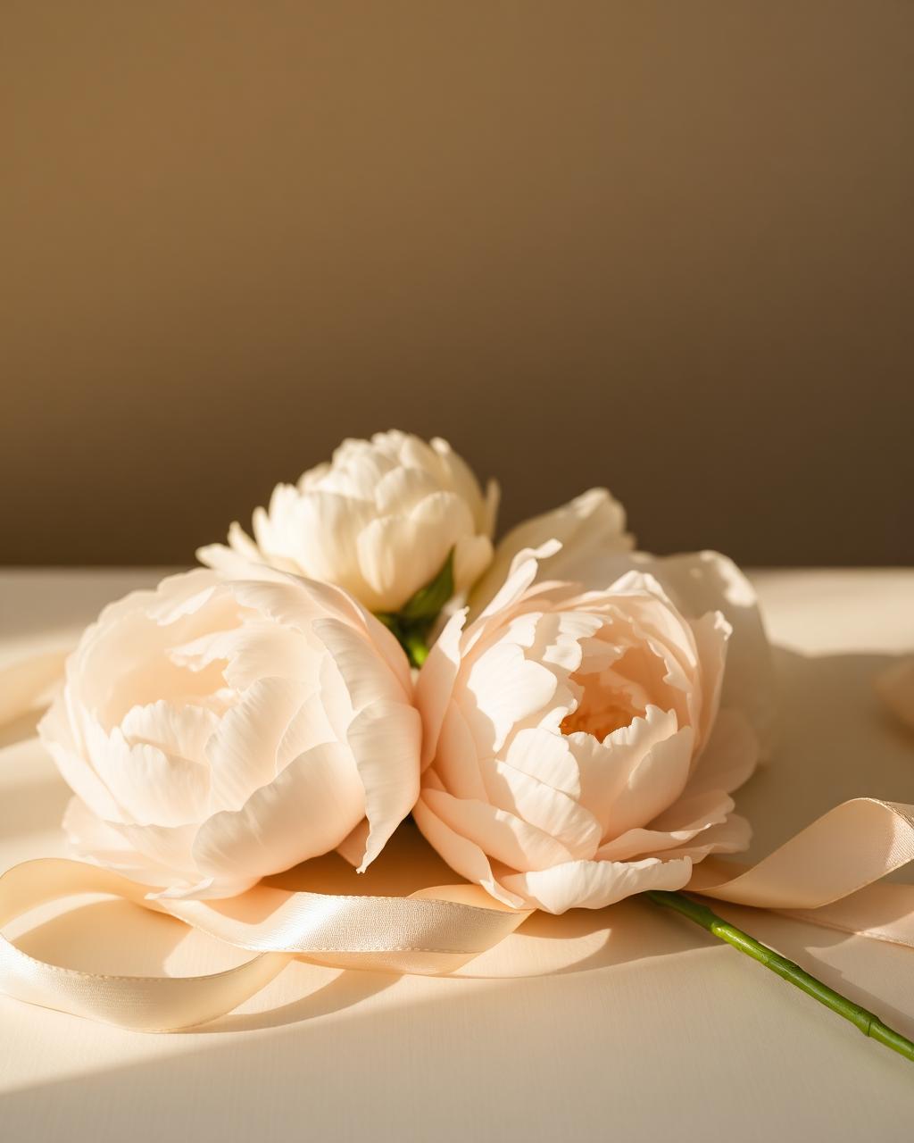 Cream peonies